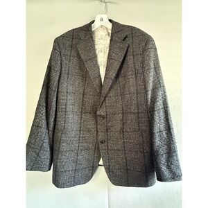 John Pickens Blazer Sport Coat Mens 46 Gray Wool Silk Cashmere Tweed Jacket